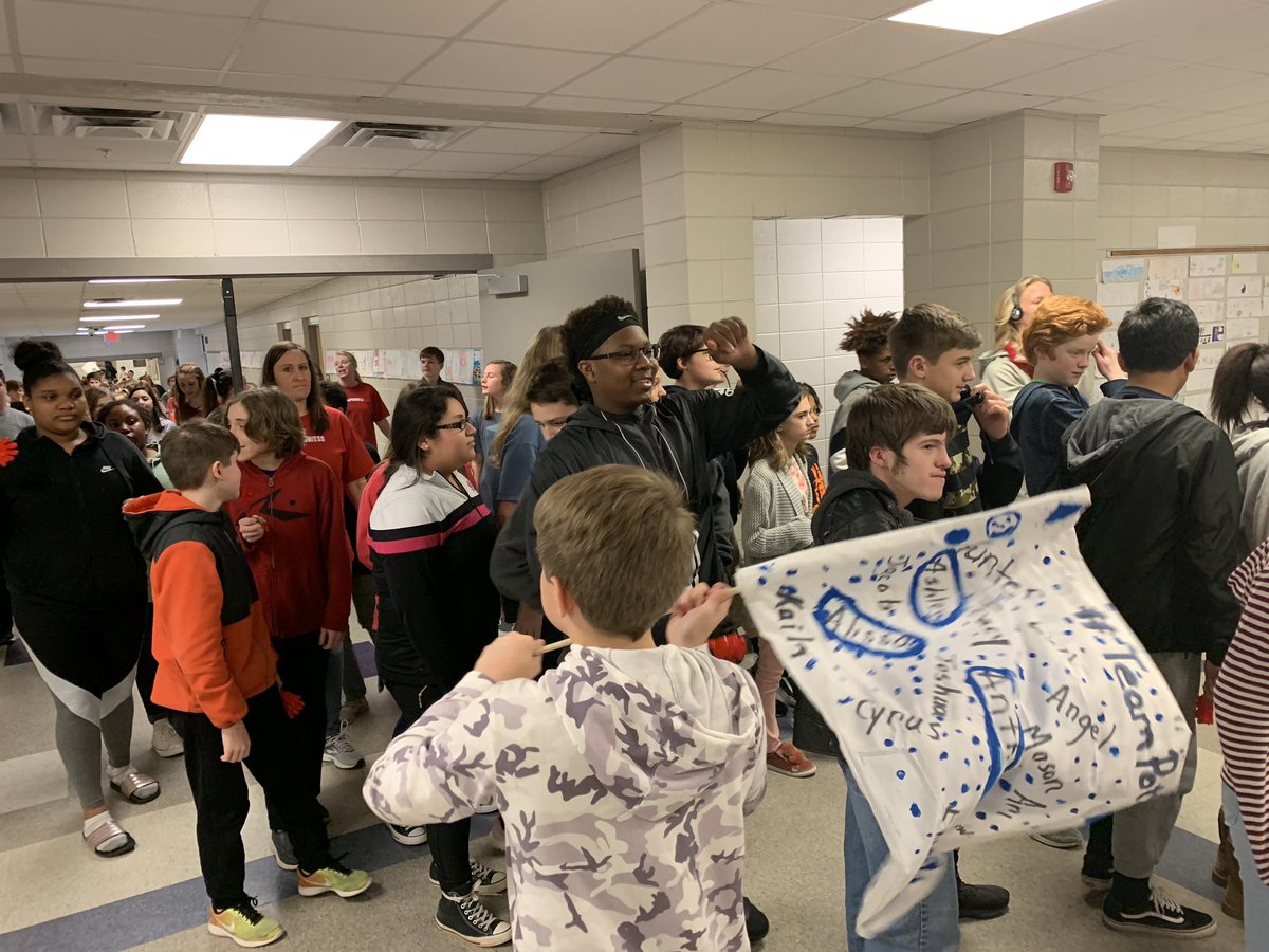 RCEMiddle's tweet photo. Students were excited to celebrate at today’s #HuddleRally🐾 Congratulations to #teamintegrity💛 for taking the win today! #teamRCE🐾 https://t.co/LtoULbRxiI