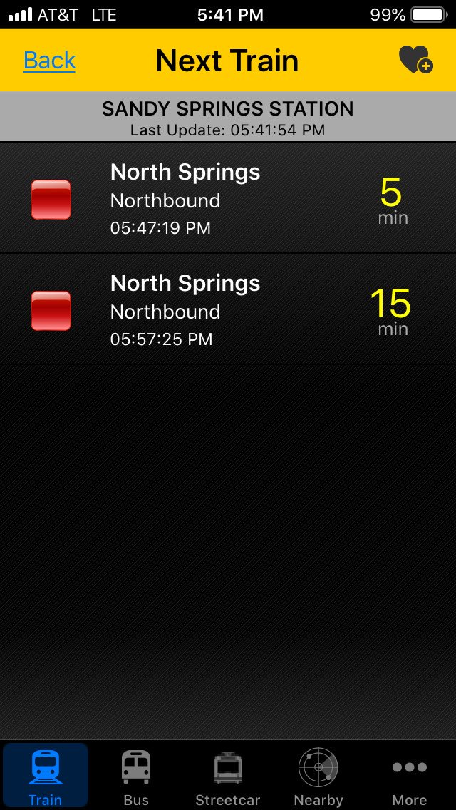 #fixmyatlmetro @MARTASERVICE still no SB train due from Sandy Springs? #MARTA