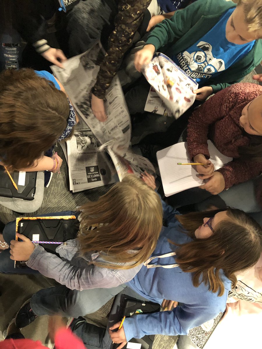 kelli2831's tweet photo. Overton Ray 5th graders learning about journalism from Mr Brake from the Burkburnett Informer Star. They will be writing newspaper articles about the Civil War! #BeInSpireD @KendyJohnston @burkburnettisd https://t.co/CAFttvM9DK