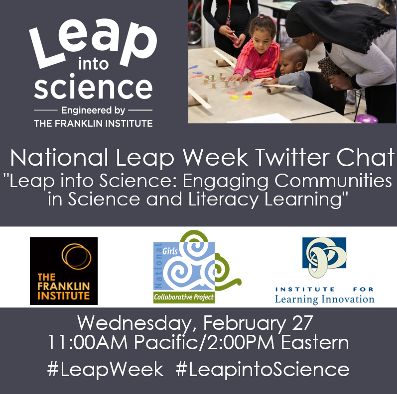 azsciencecenter's tweet image. We’re proud to be part of the #leapintoscience community. 😍 Join us Feb. 25–March 3 to celebrate National #leapweek! In partnership with @TheFranklin, @ngcproject, and @julia_skolnik  to share the ways we engage our communities in science and literacy learning. 📚⚗🔬