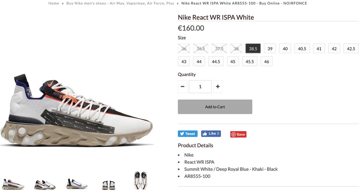 SOLELINKS's tweet image. Ad: LIVE via Noirfonce
Nike React WR ISPA White
=&amp;gt; tinyurl.com/yxhzfd9p