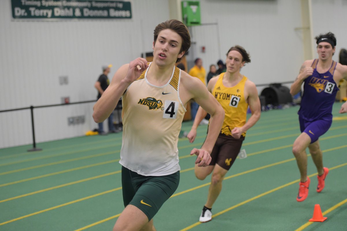 NDSUTrackField's tweet photo. Cody Roder (48.52) and Jacob Richter (48.84) both qualified for the Summit League 400m dash final. https://t.co/LMW8el9gKX