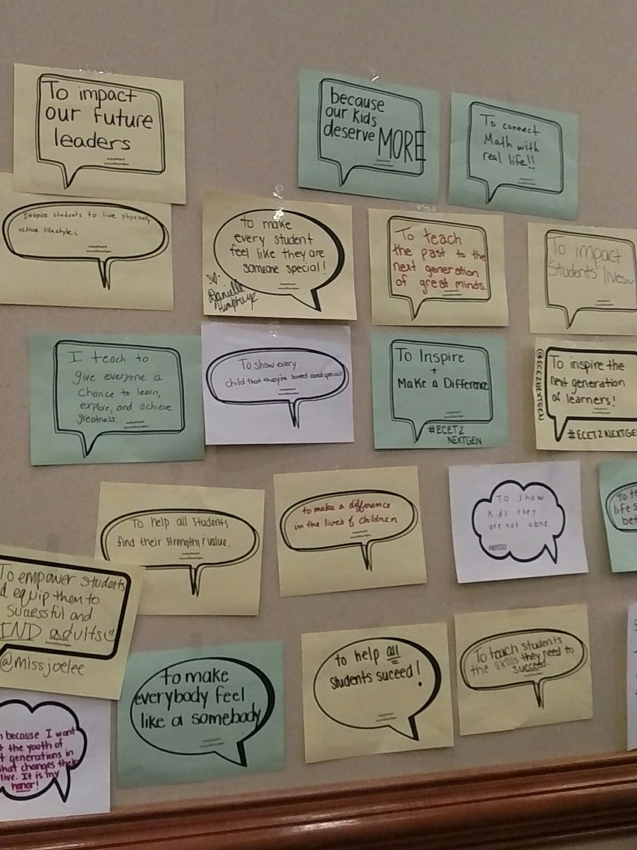 missjoelee's tweet photo. Love seeing all the #whyiteach messages from preservice teachers at #ecet2nextgen 😍 our generation of teachers is going to rock it! https://t.co/3sBlcLwt5D