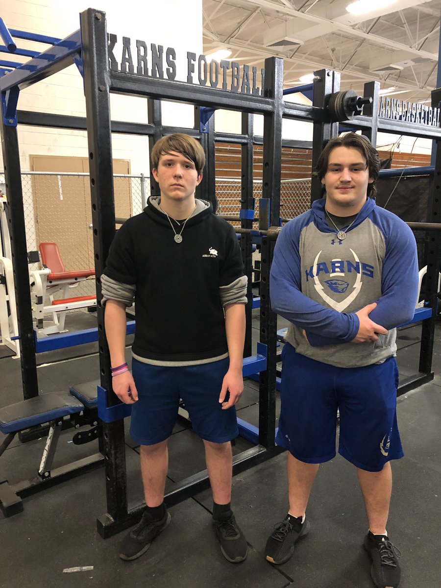 FootballKarns's tweet photo. Congrats to Sr Micheal Nichols and Soph Zach Pugh for winning the Iron Core of the week awards. https://t.co/6bHu6PMmA3