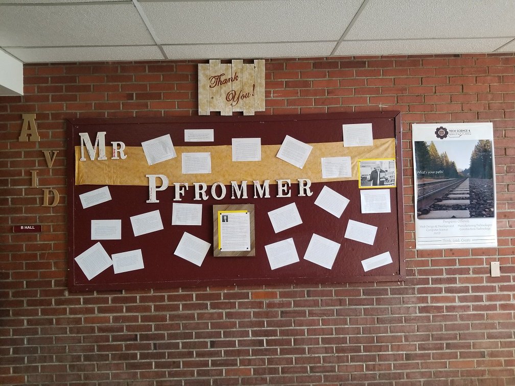 Tina Hart’s AVID students <a href="/SparksHS/">Sparks High School</a> created a heartfelt tribute to the late Jim Pfrommer for his dedication to the AVID program and for advocating for ALL students fulfilling their college and career dreams.  #wearewcsd <a href="/AVID4College/">AVID</a> <a href="/renosenor/">Ryan Smith</a>