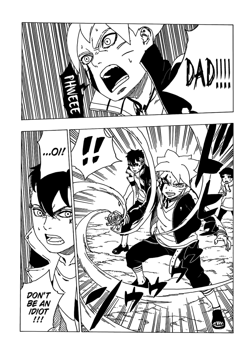 Abdul_S17's tweet photo. #BorutoChapter32. The fight scene was epic, the internal monologue's somehow made it more nerve wracking. Got to learn more about delta's body and her regeneration abilities through kawaki. Kawaki's sacrifice was very unexpected; a hint towards his character development. 10/10 https://t.co/8Dl0y8kn2C