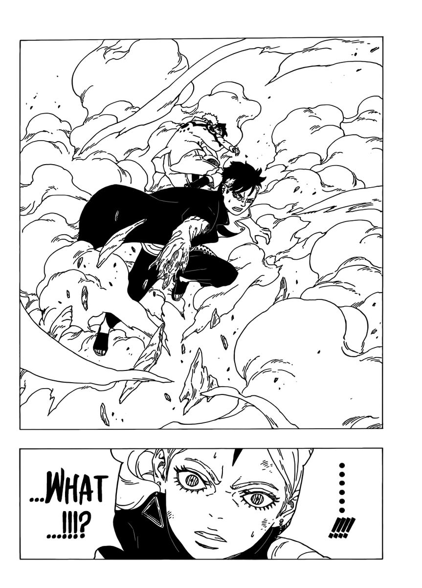 Abdul_S17's tweet photo. #BorutoChapter32. The fight scene was epic, the internal monologue's somehow made it more nerve wracking. Got to learn more about delta's body and her regeneration abilities through kawaki. Kawaki's sacrifice was very unexpected; a hint towards his character development. 10/10 https://t.co/8Dl0y8kn2C