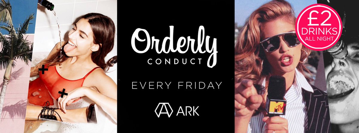 ORDERLY CONDUCT ✨🤩
Manchester's Favourite Friday!
Every Friday at Ark Deansgate Locks!
£2 drinks all night! 🌟🤩💃 🕺🤩✨