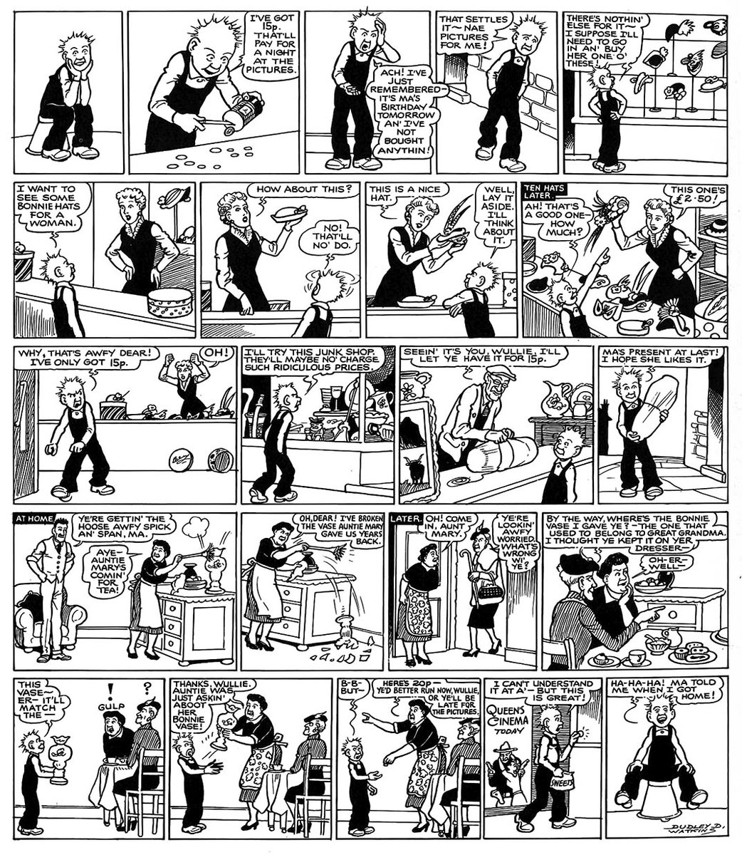 Wull’s birthday gift for Ma is great – What is it? It’s a duplicate! Another #classic #comic from the <a href="/Sunday_Post/">The Sunday Post</a> archives! #OorWullie