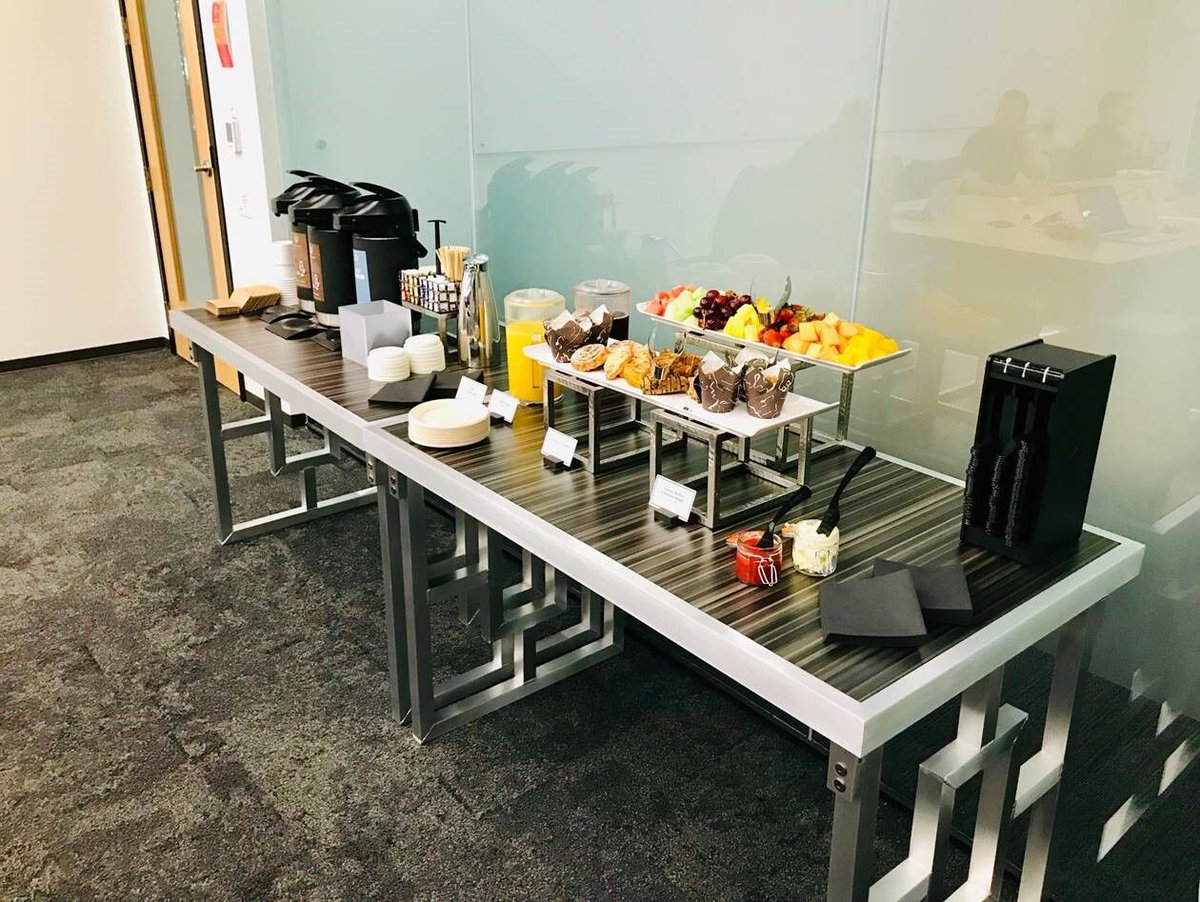 JamiesonFurn's tweet photo. Patent pending for our newest prototype: aluminum catering table in use and looking great! #furniture #furnituredesign #customfurniture #catering #hospitality https://t.co/D4ofDvYiDU