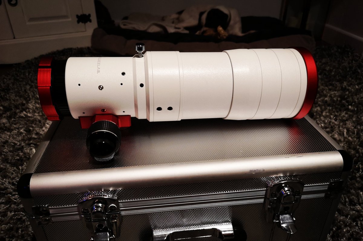 AstroStace's tweet photo. This scope is a work of art! I also have another 72ed scope...both have positives. I may end up running a dual rig 😂#primalucelab #telescope #Astrophotography #Astronomy https://t.co/J1mGqQohU6