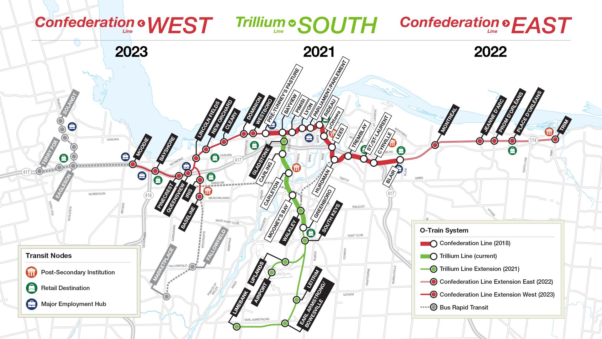 Stage 2 Lrt Map Jim Watson On Twitter: "When #Ottlrt Stage 2 Is Complete, Our City Will  Have A Fully Grade-Separated O-Train Lrt Network That Spans 64Kms, And  Includes 41 Stations, 85 Vehicles And 3 Maintenance