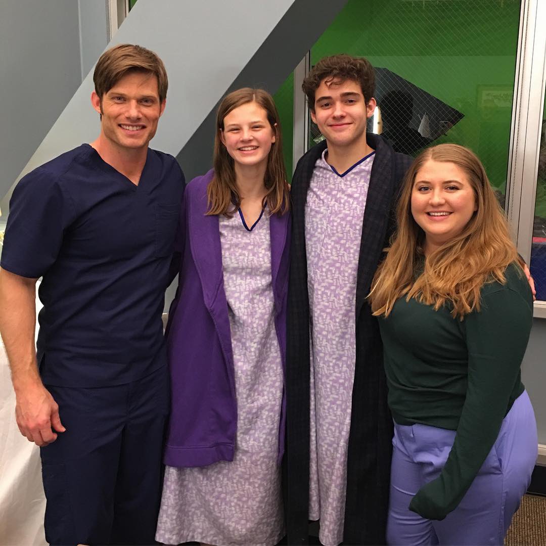peyton_kennedy's tweet photo. Last night’s episode was an emotional rollercoaster, so we’d often lighten the mood between takes. #GreysAnatomy #IWantANewDrug #RIPLinus https://t.co/HfPN9jqK7x