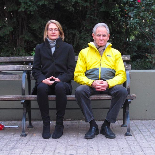 pubmeditations's tweet photo. Karen May and Jon Kabat-Zinn outside Symphony Space. Karen is a leadership coach and executive. Jon is a writer, mindfulness teacher and scientist. @jonkabatzinn #jonkabatzinn #mindfulness #mbsr @Wisdom2conf https://t.co/kzdYidMkgD