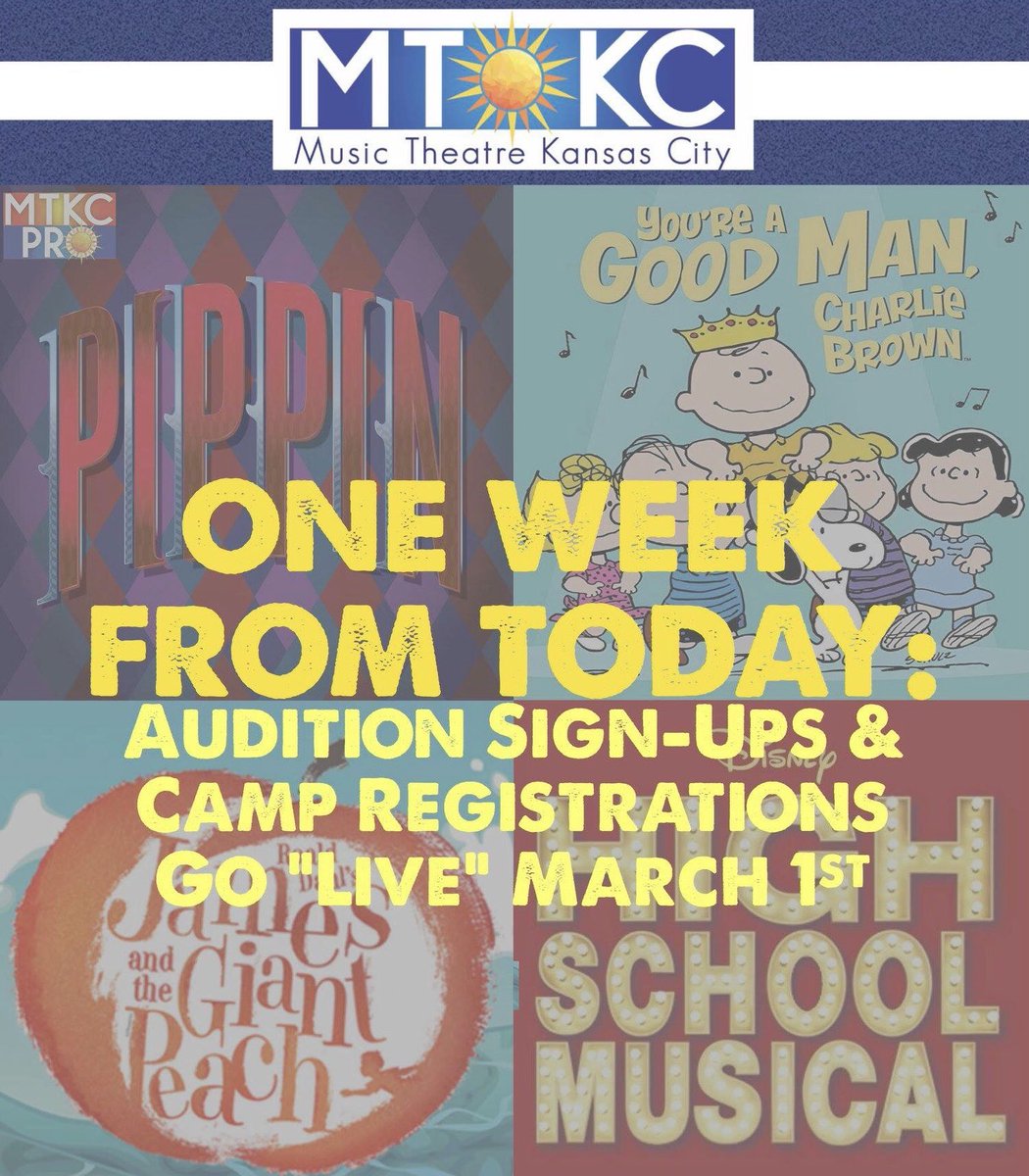 Sick of the snow? Start planning your SUMMER now!

MTKC audition sign-ups and camp registrations open March 1st!

Check mtkc.org/season for dates &amp; basics, more specific details will be posted throughout the week!