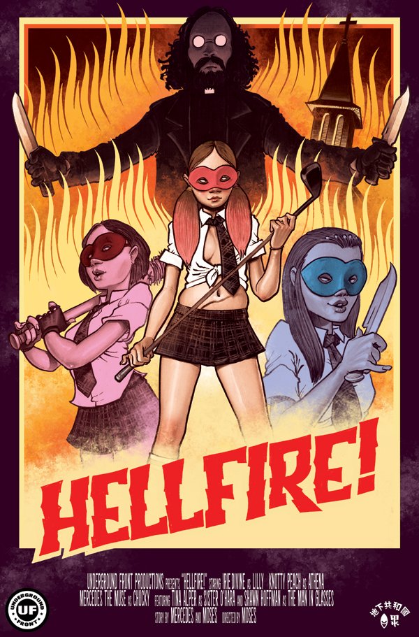 FRE$H POSTER ART 4 R NEW MOVIE 🔥HELLFIRE!🔥 art by ELECTRIC PICK 
starring ⭐<a href="/mercedesthemuse/">mercedes the muse</a>  <a href="/lilswitchwitch/">NJ</a> @knottydragoness 
a UNDERGROUND FRONT produktion #posterart #grindhouse #movie #comicart #art #underground #cinema #mercedesthemuse #filmmaking #moviemaking #poster