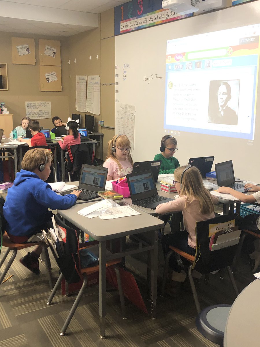 MrsOConnor33's tweet photo. Third graders are using their google classroom to help them complete and assessment. Learning about different famous Missourians while comparing and contrasting resources. #pcr3 #compasselempcr3 https://t.co/QkO4z7w0jd