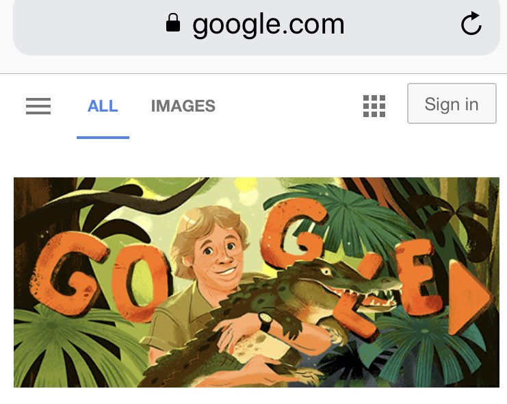 MarComMgr's tweet image. Nice tribute, Google!  #crikey #SteveIrwin