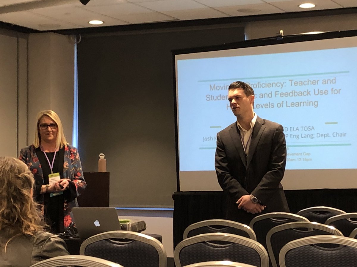 MeganGregor3's tweet photo. Proud that our very own @KHSD_Official Mindy Montanio & @Highland_Scots @JoshKunnath are presenting at #CATE2019 on teacher & student rubric & feedback today! I admire the work & leadership of these two amazing teachers! #preparedtosucceed #WePD https://t.co/oNcBCf5aOg