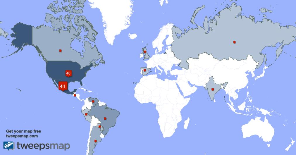 Mis seguidores viven en México(43%),Estados Unidos(42%),Brasil(4%) y más tweepsmap.com/!elsextoatacan…