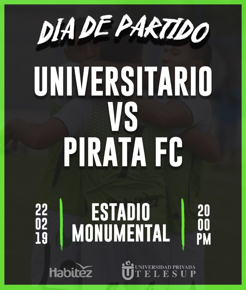 PirataFC2019's tweet photo. ⚽ Universitario 🆚 Pirata FC
🏆 Liga1 - Fecha 2
⏰ 20:00 hrs
🏟 Estadio Monumental
 📌 Lima
📺 GolPerú 
📲 #vamospirata #orgulloleonardino https://t.co/to8OQjwMk6