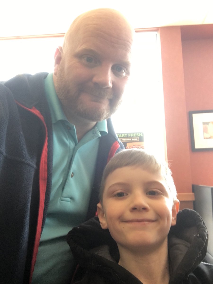 rmaynard2015's tweet photo. I had the opportunity to take this great little boy out to lunch. He received a lunch with dad award at school for reading 950 minutes in January. https://t.co/oVCQ7PXlA7