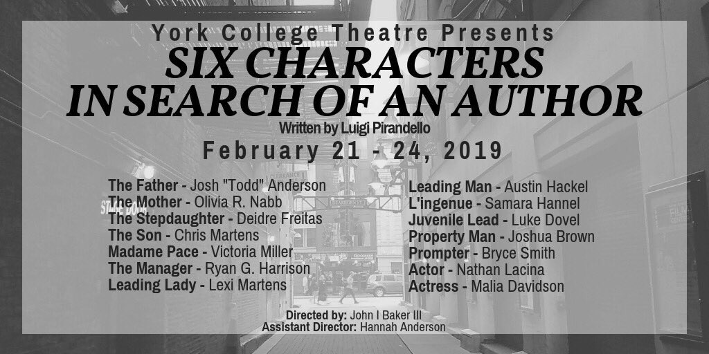 YCcoles's tweet image. Don’t forget to reserve your tickets for YC Theatre’s “Six Characters in Search of an Author”‼️🎭 There are showings tonight and tomorrow at 7:30 pm and Sunday at 2 pm in BPAC! Make sure you come see our talented theatre program!😊 #MyYC