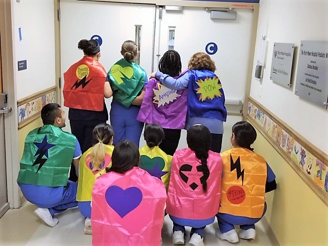 fabe_recruits's tweet image. Today ImageFIRST team members delivered hand-made, brightly-colored, empowering superhero capes to Pediatric patients and staff at Bryn Mawr Hospital! #imagefirstlife #brynmawrhospital #mainlinehealth #kids #superheroes #pediatrics #community