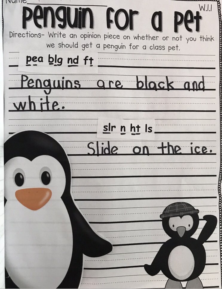 InclusiveEPSB's tweet photo. Independent writing with an alternate pencil examples from a student in grade 2. Written expression is developing beautifully here with the use of assistive technology and emergent literacy programming. #emergentliteracy #EPSB https://t.co/q0uWUgwxop