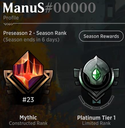 ManuS_CCG's tweet photo. Keep going up! #23 it is!
#MTGA #Top8Grind #TopOrBust #GoProOrGoHome https://t.co/ZuJiCfQohn