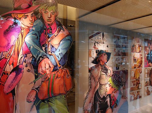 hirohiko 🥰 在Twitter 上：""Gucci X Hirohiko Araki X Spur" exhibit at the Shinjuku Takano Building. /