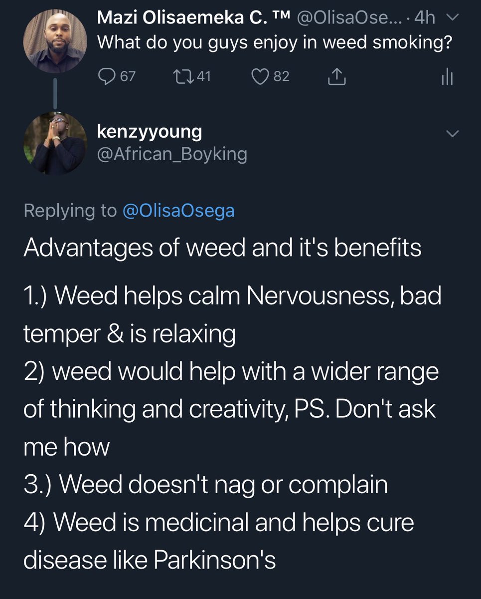OlisaOsega's tweet photo. This bros is taking his time to explain the benefits of weed in my mention. 😂😂 https://t.co/nHjMzo14Sq
