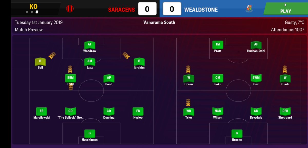 ZonaMistaFM's tweet photo. Saracens v Wealdstone 

Vanarama South

Allianz Park

Saracens: 0

Wealdstone: 1
⚽ G. Poku

#Saracens #FM19 #FMM19 #FM https://t.co/YQUd2cylHG