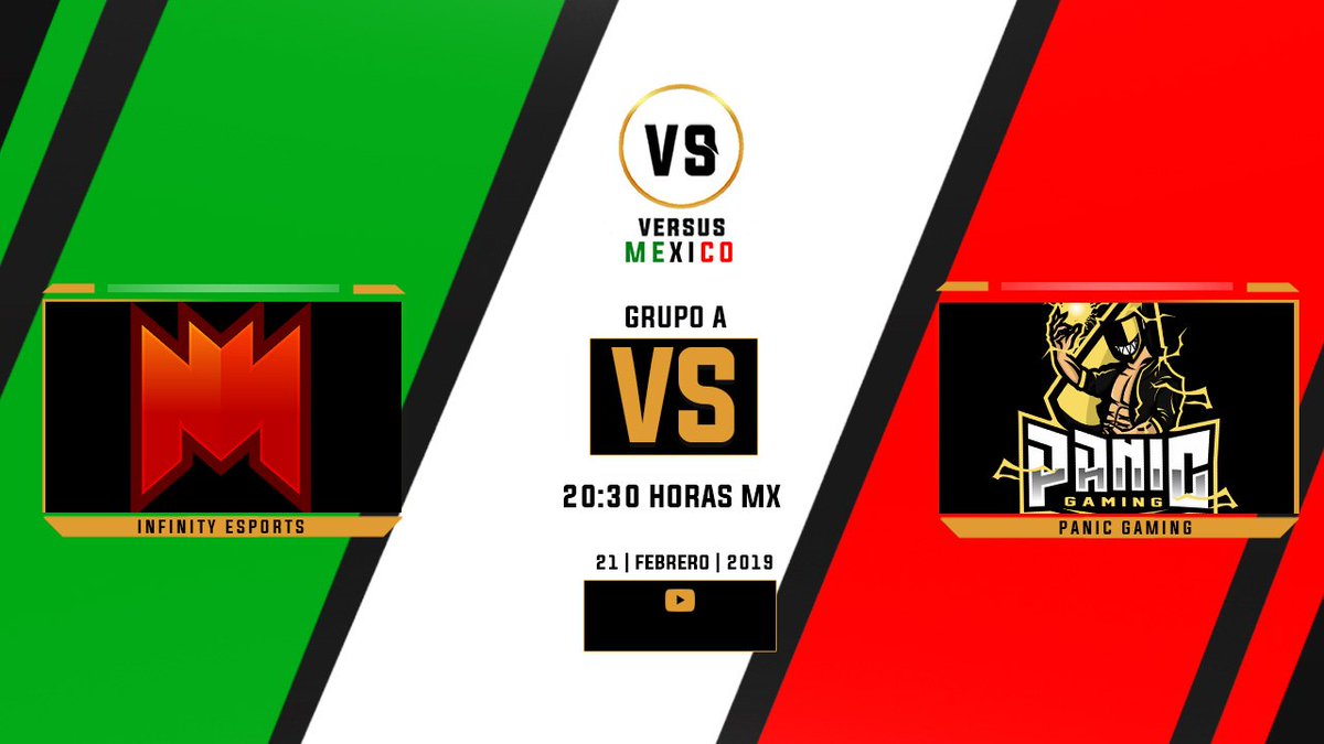 PRIMERA JORNADA.

GRUPO A

SEGUNDO PARTIDO

 🆚: @Inf_EsportsCR - <a href="/PanicGamingCR/">Panic Gaming</a> 

#️⃣: #VERSUSMEX

⏰: 8:30 pm hora centro de México

📅: Viernes 22 de febrero 

¿Su predicción? 😏