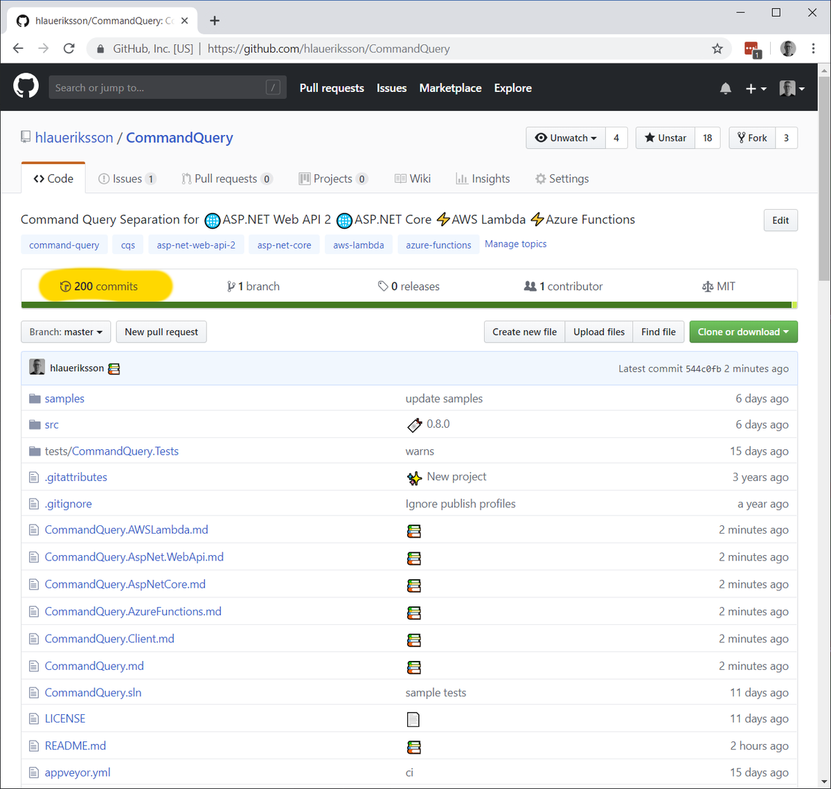 hlaueriksson's tweet image. Celebrating 200 commits to #CommandQuery 🎉

github.com/hlaueriksson/C…

#aspnetwebapi #aspnetcore #AWSLambda #AzureFunctions