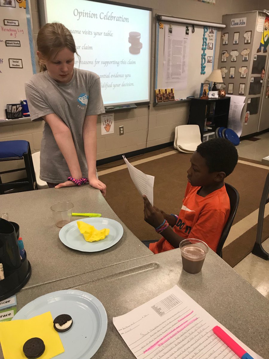 weeks_hook's tweet photo. Mrs. Davis’s 5th graders @NPESLex1 celebrated their persuasive writing by sharing with each other. #npelions, #lex1literacy https://t.co/yDKiYzVoCy