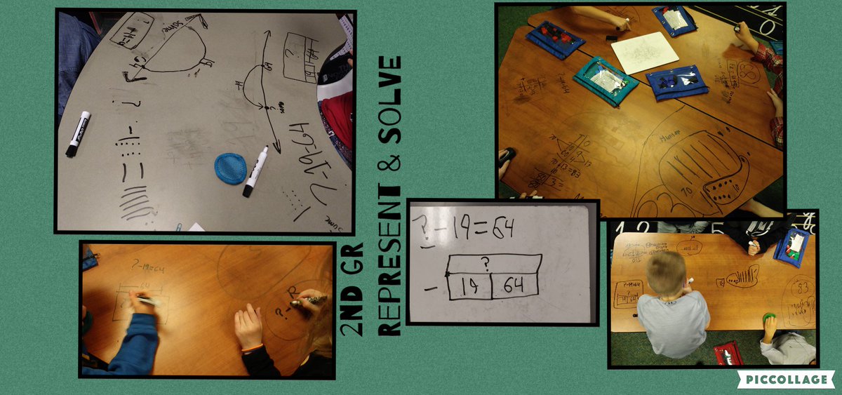 thinkfree1976's tweet photo. #MossmanMath 2nd graders showing grit to represent then solve a story problem with a Start Unknown. Lots of kid talk justifying their representations! #mosslearns https://t.co/LPXyjbT1B1