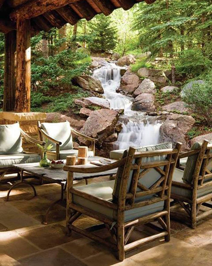 MtnLivingMag's tweet photo. Wine and cheese by a waterfall, anyone? π See more: https://t.co/aOQ7BQirWz @LaLuneColl #patiofurniture #rusticfurnishings #lalunecollection #mountainliving #mountainviews #mountainhomedesign #freshair #patiofurnishings #rusticdesign #rustichomedesign #backpatio #getoutdoors https://t.co/ZZDfYLRiXF