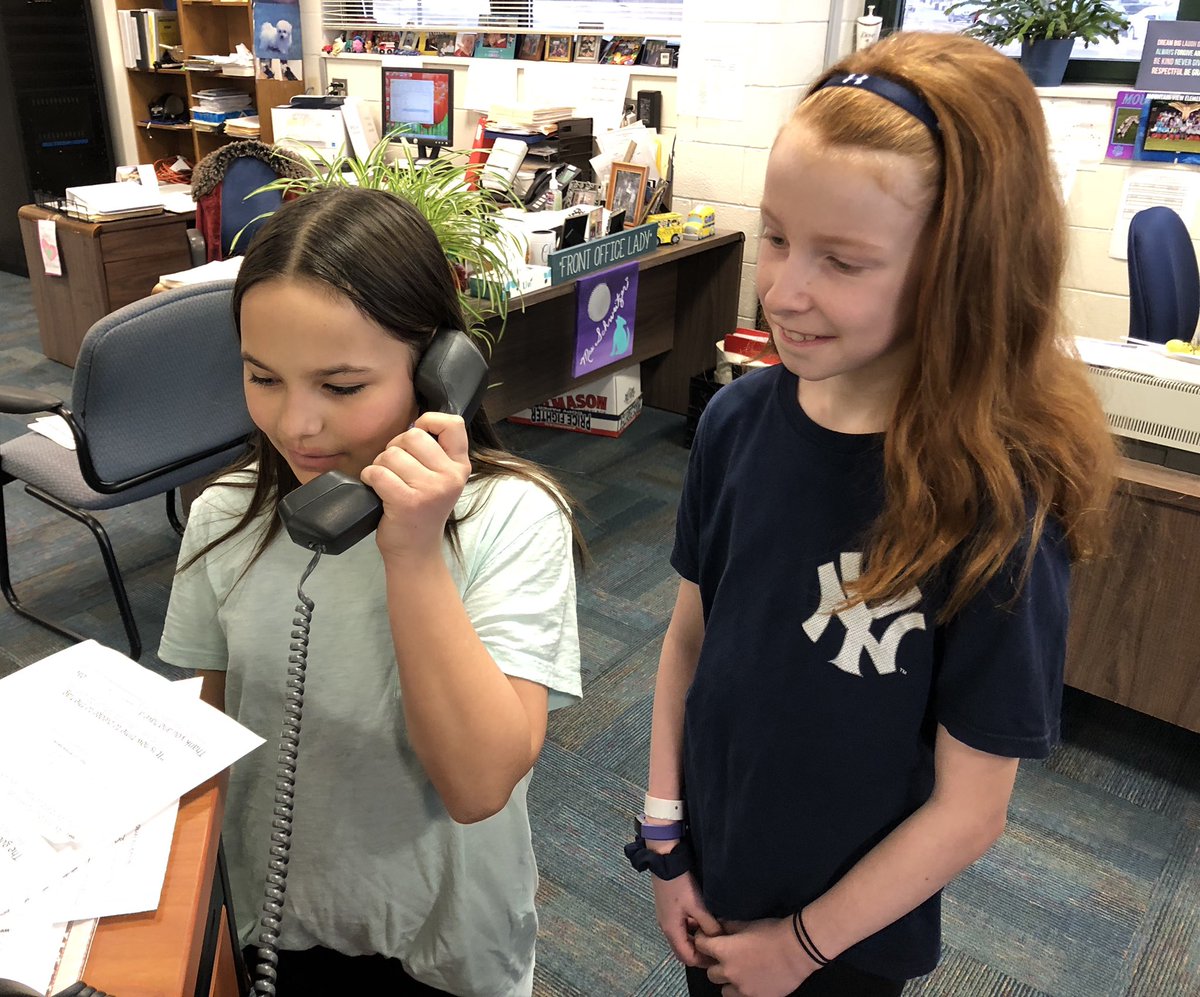 MVSCounseling's tweet photo. Two of our kindest 5th graders announcing the daily kindness quote during morning announcements. “A kind and compassionate act is often it’s own reward.“ They did a great job! @MtView07836 @MrsG_MtView https://t.co/RNHEOCFNfv