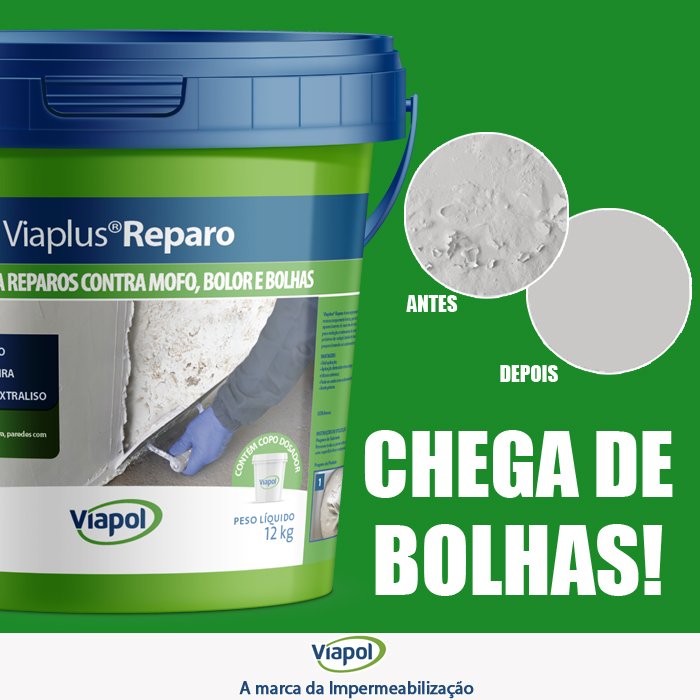 viapol_social's tweet photo. O Viaplus® Reparo é utilizado para impermeabilização e eliminação de bolhas em paredes internas e externas. Para saber mais, acesse: https://t.co/hdDNToWTjN
#Viapol #ViaplusReparo #Usoutaresolvido #impermeabilizante https://t.co/9aZ0hEtlXB