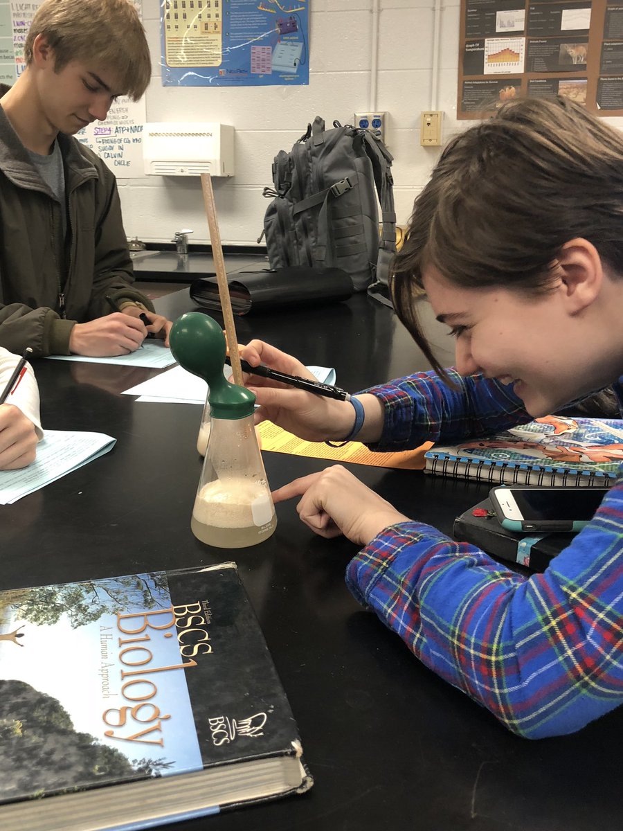 MsDaeschner's tweet photo. Testing their hypothesis on how sugar impacts cellular respiration. Justifying what led to some experiments failing. Leading them to design their own experiment next week! #WeAreJCPS #jcpsdl #scienceinquiry https://t.co/ZUpOindxIF