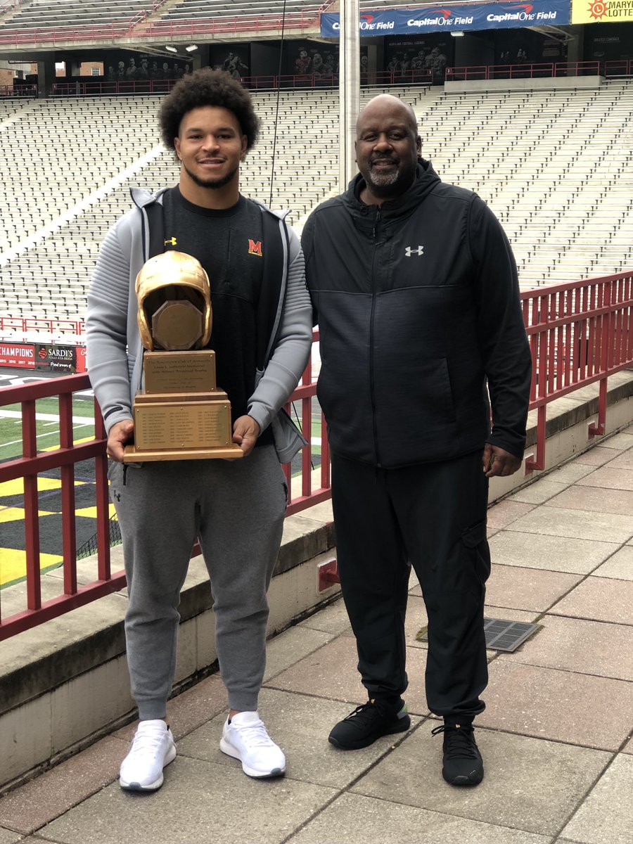 MDQue_33's tweet photo. Great being able to get back with the @TerpsFootball fam before heading back to the 🏡. Can’t get enough pictures with the 🏆 I guess 😂😂😂 @CoachLocks https://t.co/64CVLVfXUa