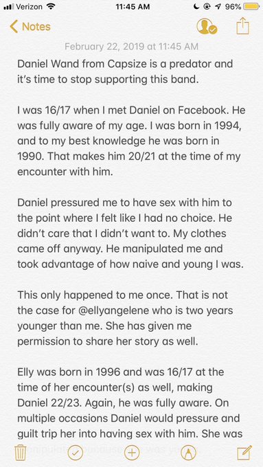 1 pic. Daniel Wand from Capsize is a predator and I’m finally not afraid to say something. It’s time
