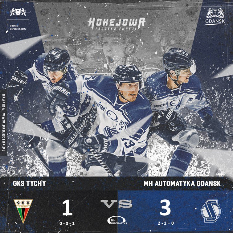 🏒 #HokejowaFabrykaEmocji znowu w akcji 🙂 Pokonujemy na wyjeździe <a href="/GKSTychy1971/">GKS Tychy</a> 3:1 (2:0, 1:0, 0:1) i obejmujemy prowadzenie 2-1 w serii ćwierćfinałowej 💪 

Widzimy się w poniedziałek w <a href="/gdansk/">Miasto Gdańsk</a> 👊Wypełnijmy "Olivię" do ostatniego miejsca ❗️
