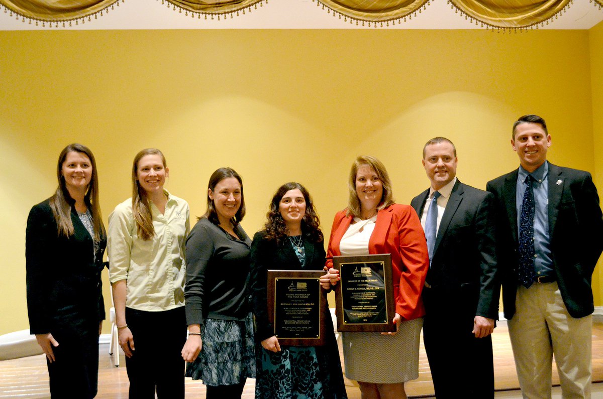 ntmeng's tweet photo. NTM President @DonnaNewellPE and NTM Engineer Bethany Kavulich were presented with their awards during the 2019 #CPEWC Banquet. Donna was named Engineer of the Year and Bethany was named Young Engineer of the Year. Congratulations ladies! #EngineersWeek #NTMproud https://t.co/T6yRiEcoUJ