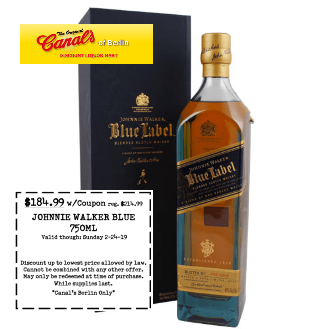 CanalsBerlin's tweet photo. Today's Featured coupon! You only have til Sunday to get in on this deal!

#JohnnyWalkerBlueLabel #750ML #Quality #Luxury #IncrediblySmooth https://t.co/pi1GkgiSoV