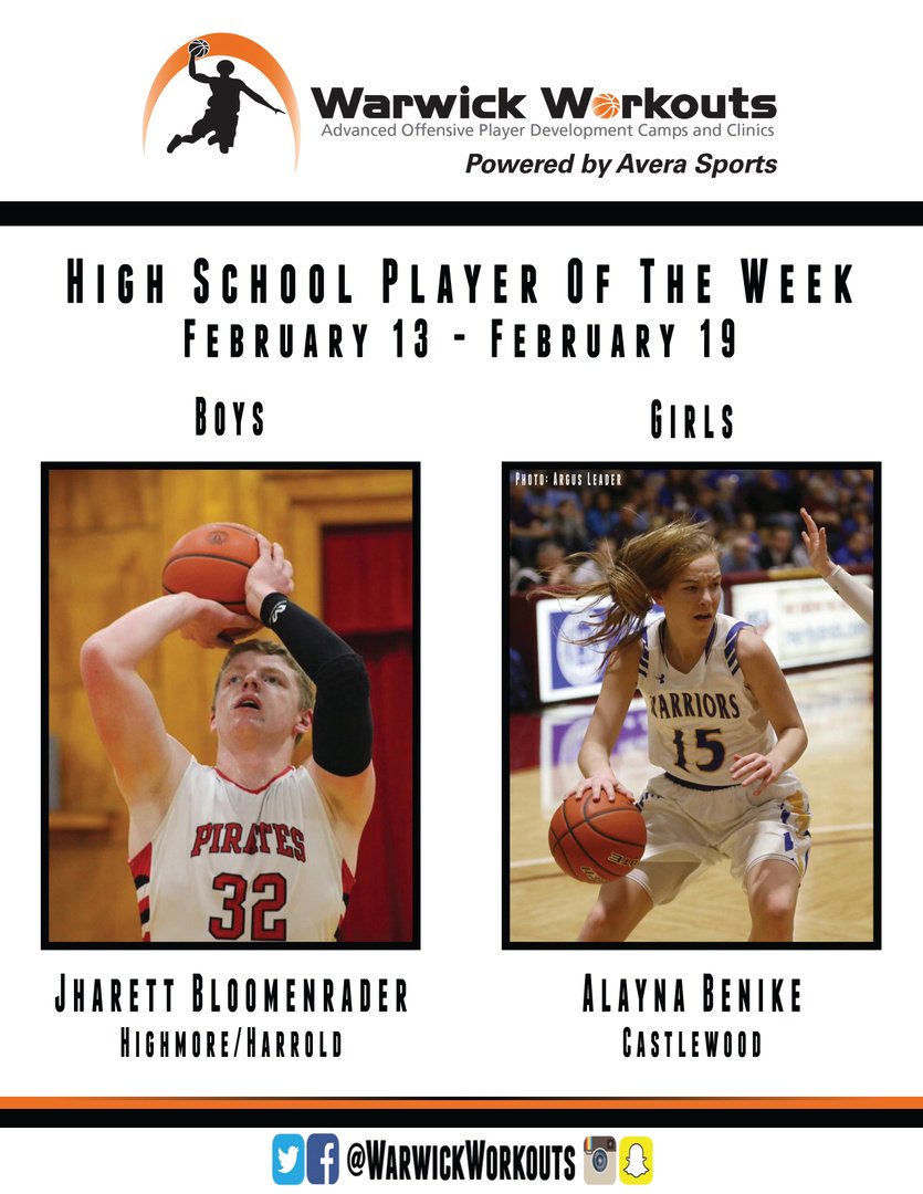 warwickworkouts's tweet photo. Thanks for the votes on #WarwickWorkoutsPOTW 👍 

Congrats to Jharett &amp; Alayna who each had big games. Good luck in postseason play!! @JharettB @AlaynaBenike https://t.co/ej9WY3eVMn