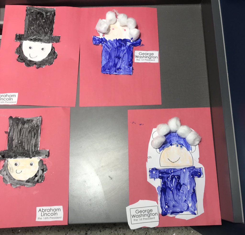 MrsK_ITRT_SPS's tweet photo. A combination of digital learning and a fun Friday craft to review what we’ve learned about our presidents! #fbes #spsk12proud #K2CanToo @EaglesFbes #GoogleClassroom #Kindergarten https://t.co/B0Dhn70swH