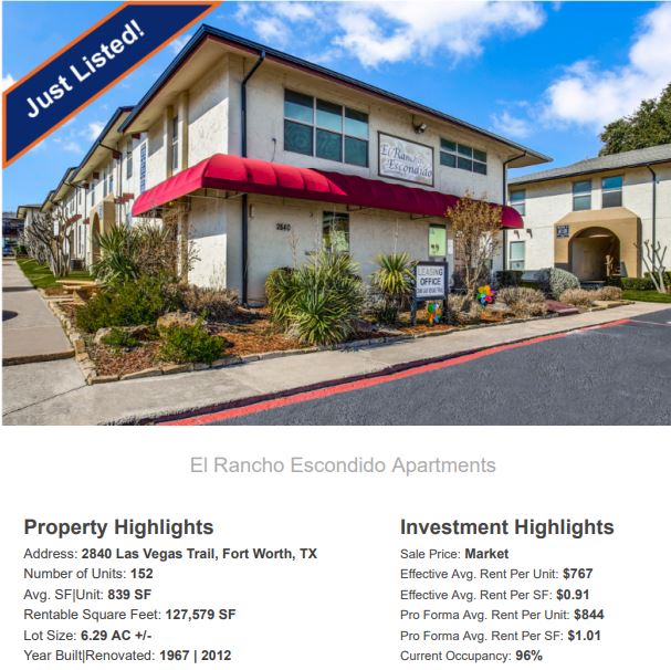 Just Listed – El Rancho – 152 Units – Fort Worth, TX - Contact Shan Zaidi at shan.zaidi@svn.com or visit svn-isg.com/properties/?pr… for more information. #MFR #CRE #Multifamily #InvestmentSalesGroup #FortWorthMultifamily #ISG #FortWorth