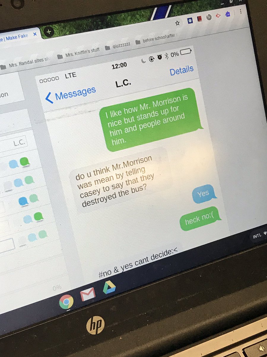 mrsrandall104's tweet photo. #ifaketextmessage.com is a great way to implement #tabletoptexting while reading #RollOfThunderHearMyCry in guided reading groups. #E4Cs #certifySPS @PViewSPS @officialSPS https://t.co/JToXhx9fuV